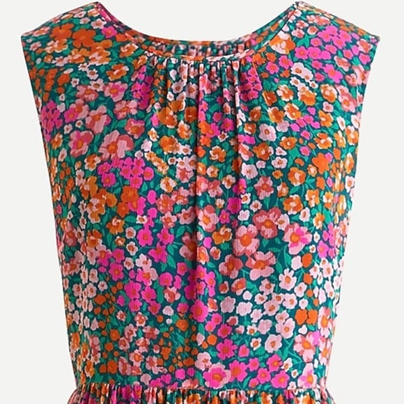 XS J.CREW Tiered Midi Dress in Micro Meadow Print - Picture 3 of 10